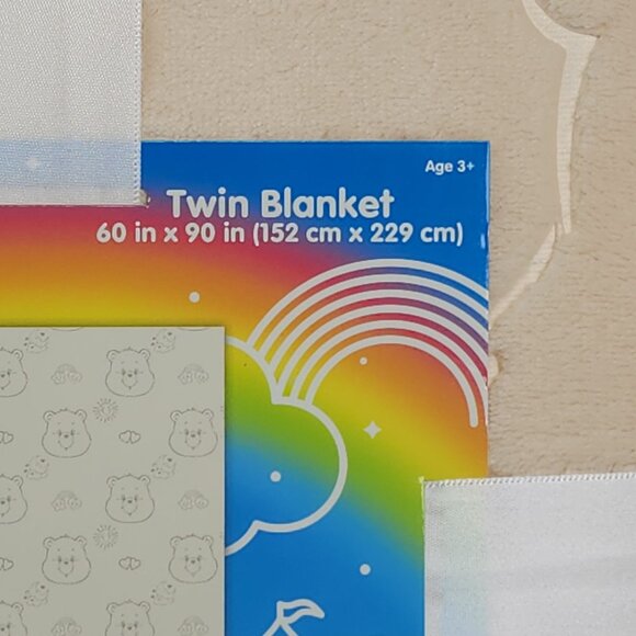 Care Bears Twin Blanket 60x90" Beige Embossed Design 100% Polyester For Kids - Picture 3 of 9